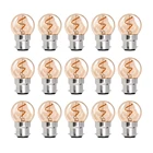 Сменные светодиодные лампы G40 для наружного освещения, миниатюрные круглые светодиодные спиральные лампы накаливания B22, штыковые светодиодные лампы 1 Вт, Янтарное стекло, теплый белый свет, 2200 к