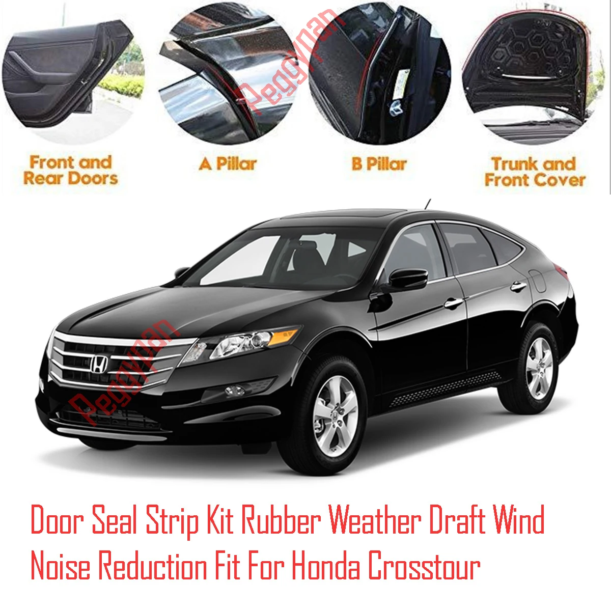 Door Seal Strip Kit Self Adhesive Window Engine Cover Soundproof Rubber Weather Draft Wind Noise Reduction For Honda Crosstour