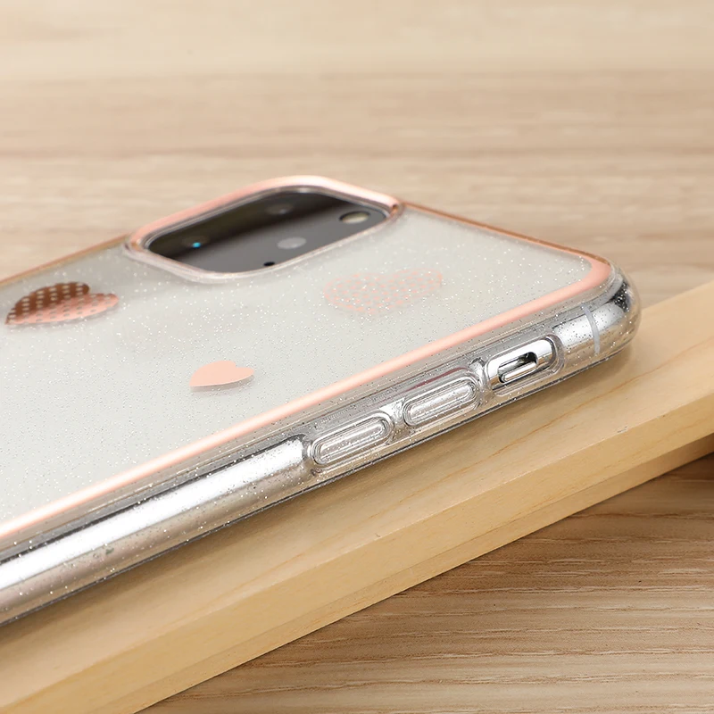 Прозрачный чехол для телефона в форме сердца и цветов iPhone 11 Pro Max XR XS 6 6s 7 8 Plus X SE