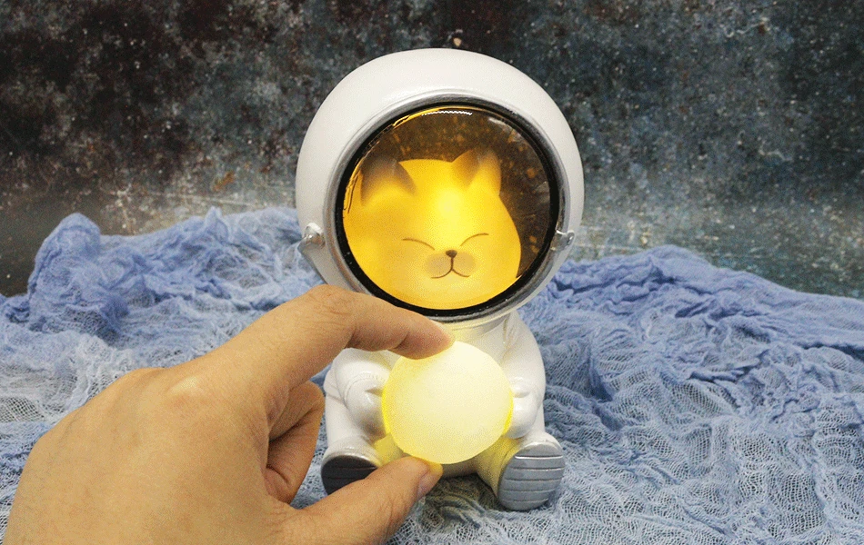 Ночной светильник LEDIARY Animal Astronaut, собака, кошка, медведь, украшения, светильник для животных, настольная лампа, теплый белый декор из смолы, светильник ing