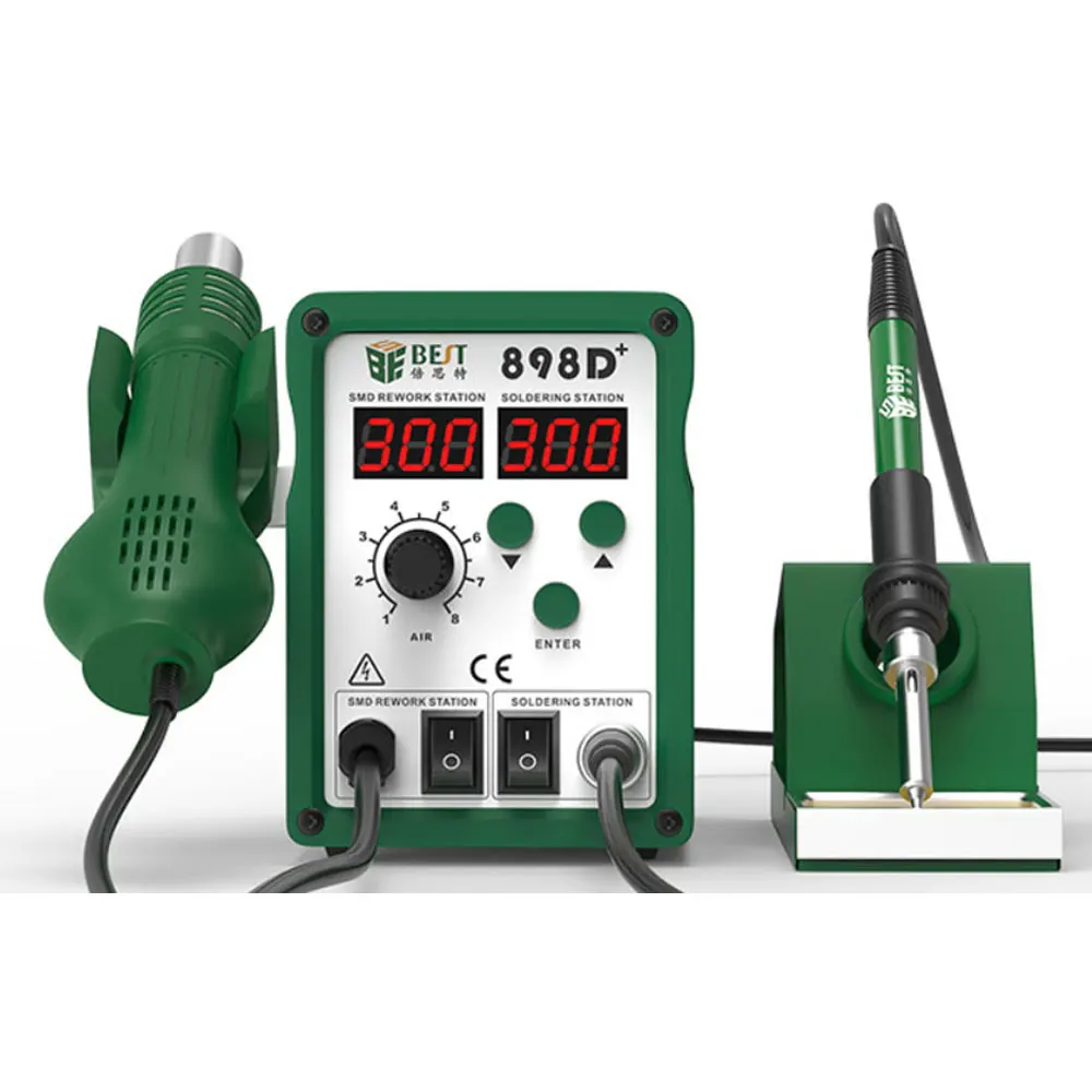 

BST-898D+ dual digital display hot air gun dismantling anti-static constant temperature soldering station