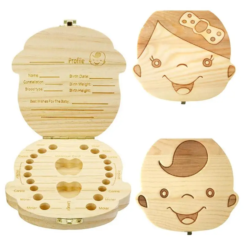 Малыша Lanugo лиственный зуб коробка сохранение деревянный ящик коллекция шнур