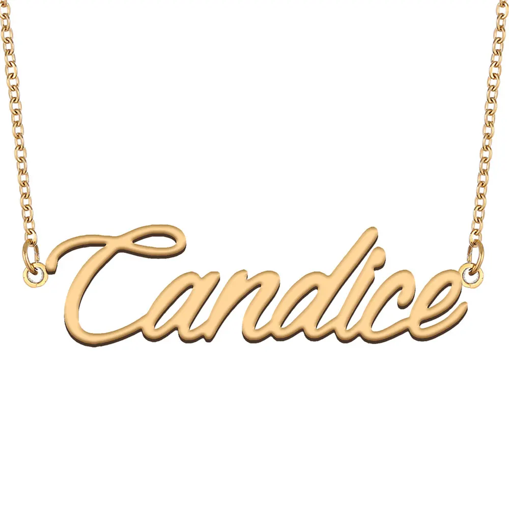 Ожерелье Candice с именем для женщин ювелирные изделия из нержавеющей стали