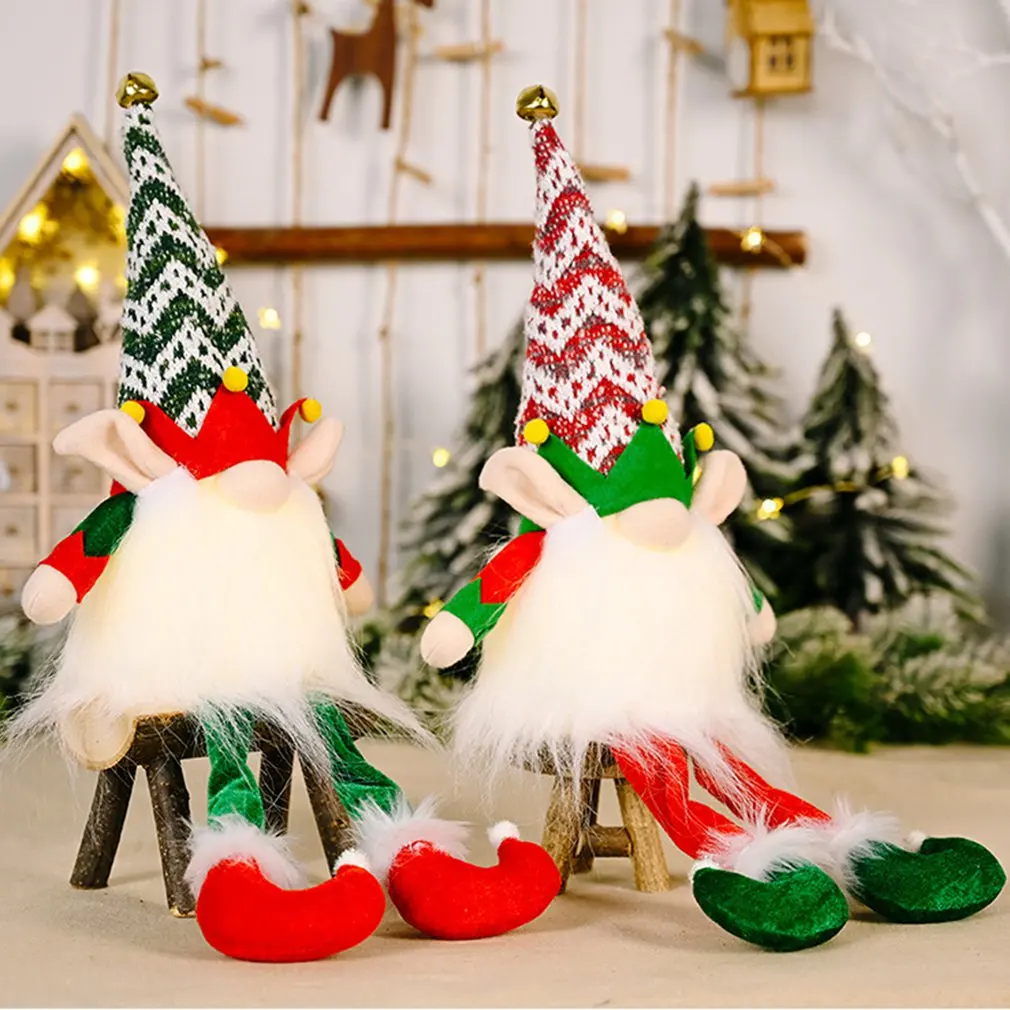 

Christmas Elf Plush Gnomes Decorations With Led Light Home Luminous Rudolph Doll Decoration Home Christmas Plush Gnome