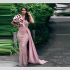 Блестящее вечернее платье с блестками на одно плечо с юбкой-годе