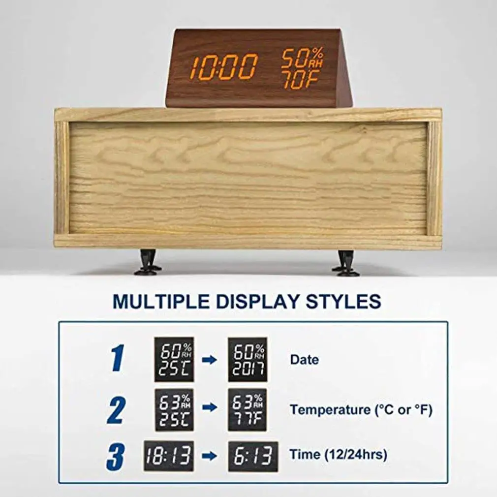 Цифровой будильник светодиодные зеркальные часы с изогнутой поверхностью