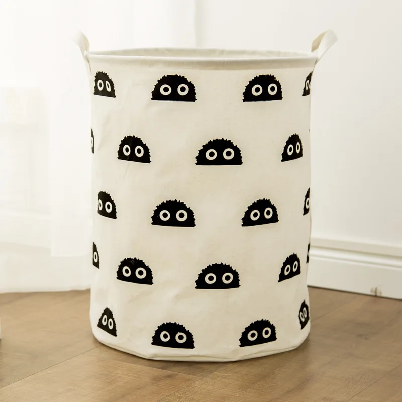 

Large Waterproof Dirty Clothes Basket Cartoon Storage Bucket with Handle for Home Organize Storage Clothes and Toys
