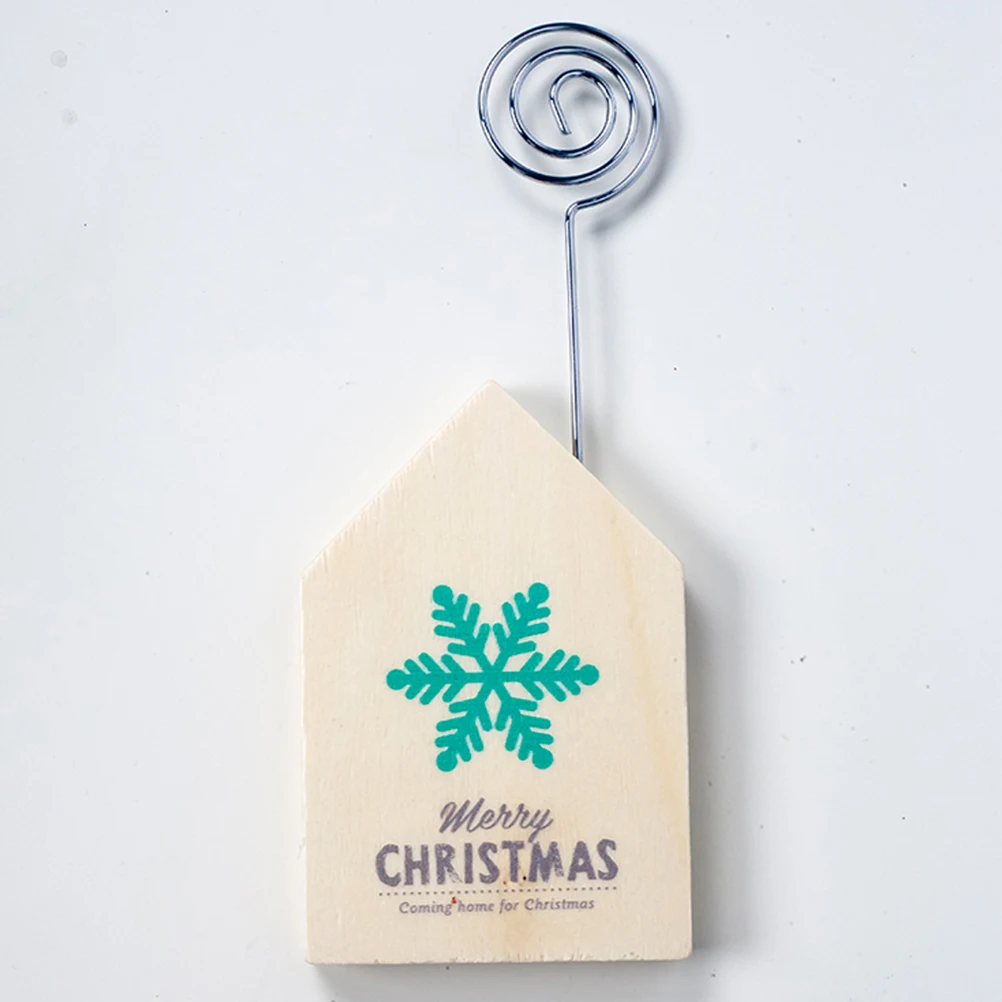 1 шт. деревянный зажим для заметок Рождественский Снежный держатель фото