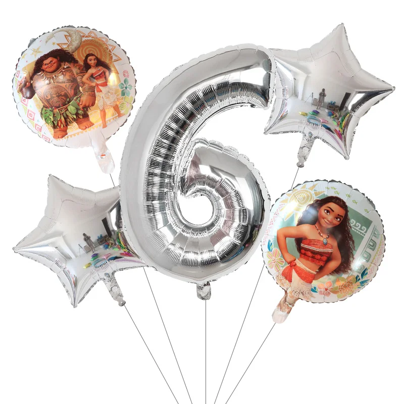 Набор воздушных шаров из фольги океанская принцесса Моана 30 Дюймов 5 шт. | Дом и