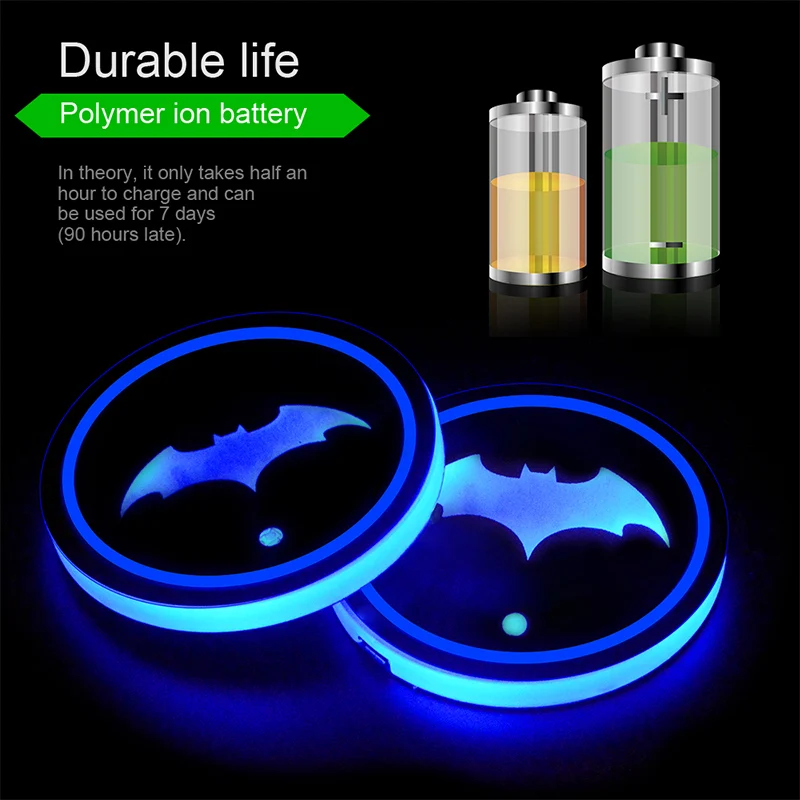 2 шт. 68 мм Автомобильный Интеллектуальный светодиодный держатель для бутылки с