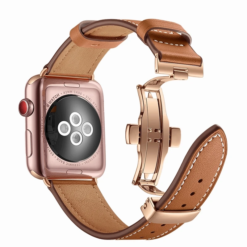 Ремешок из натуральной кожи для Apple Watch 38 мм 40 42 44 Series 4 3 2 1 IWatch|Ремешки часов| |