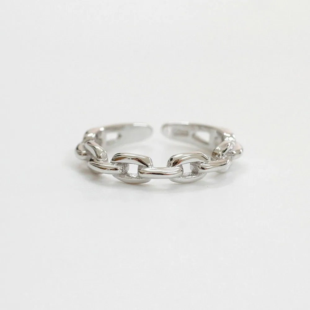 Elegant Finger Rings For Women Simple Smooth Open Link Chain Ring Party Causal Vintage Jewelry Fashion Accessories | Украшения и