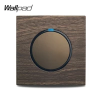 wallpad 1 2 3 4 gang wall light switch crossover pass through curtain impulse momentary switch led indicator wooden aluminum