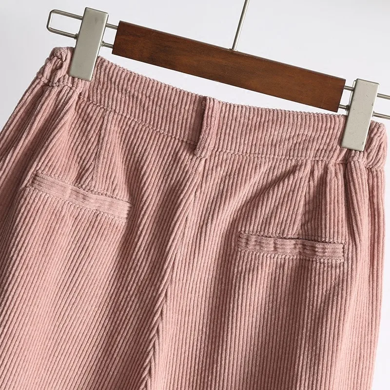 Женские шаровары женские Модные осенние зимние теплые вельветовые штаны с