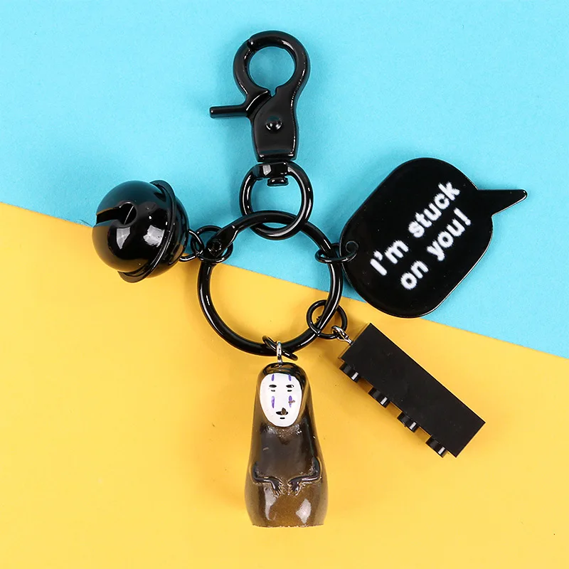 

Japan Spirited Away Animation Surrounding Key Chain Faceless Male Totoro Doll Keychain Car Bag Pendant Accessories Keyring