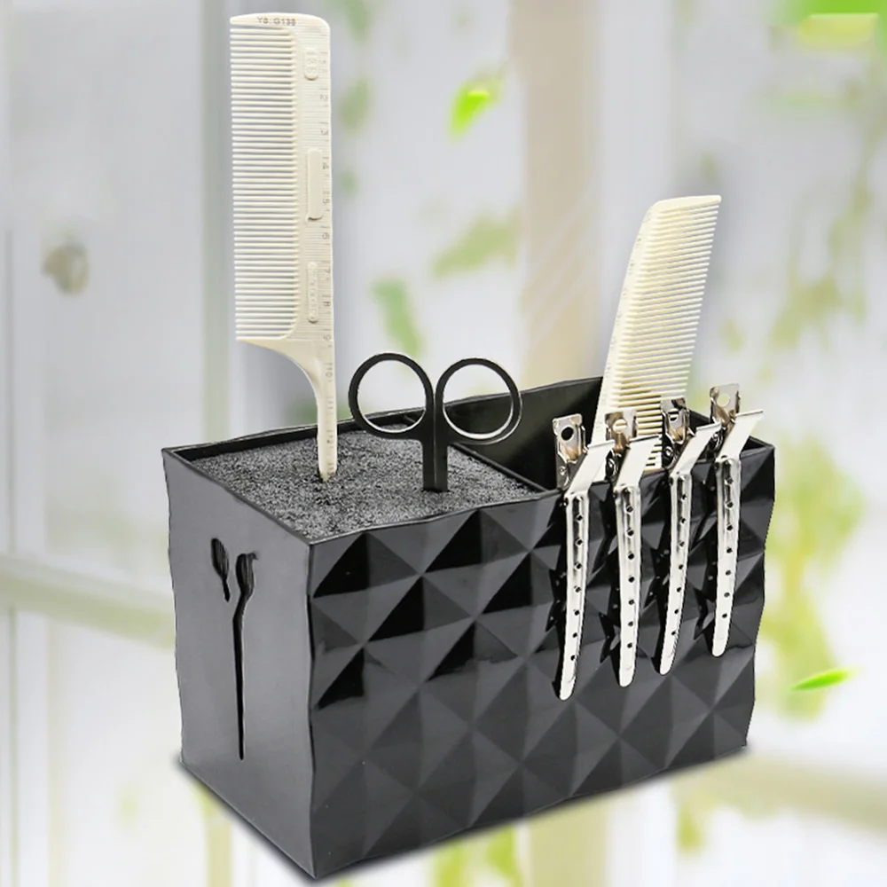 

1 Pcs Double Row Scissors Storage Box Plastic Practical Clipper Case Salon Barber Comb Scissors Inserting Rack Organizer Tool