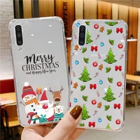 christmas new year happy cartoon phone case for xiaomi mi 11 ultra lite 10 redmi note 9 8 7 9a k30s k40 pro transparent coque