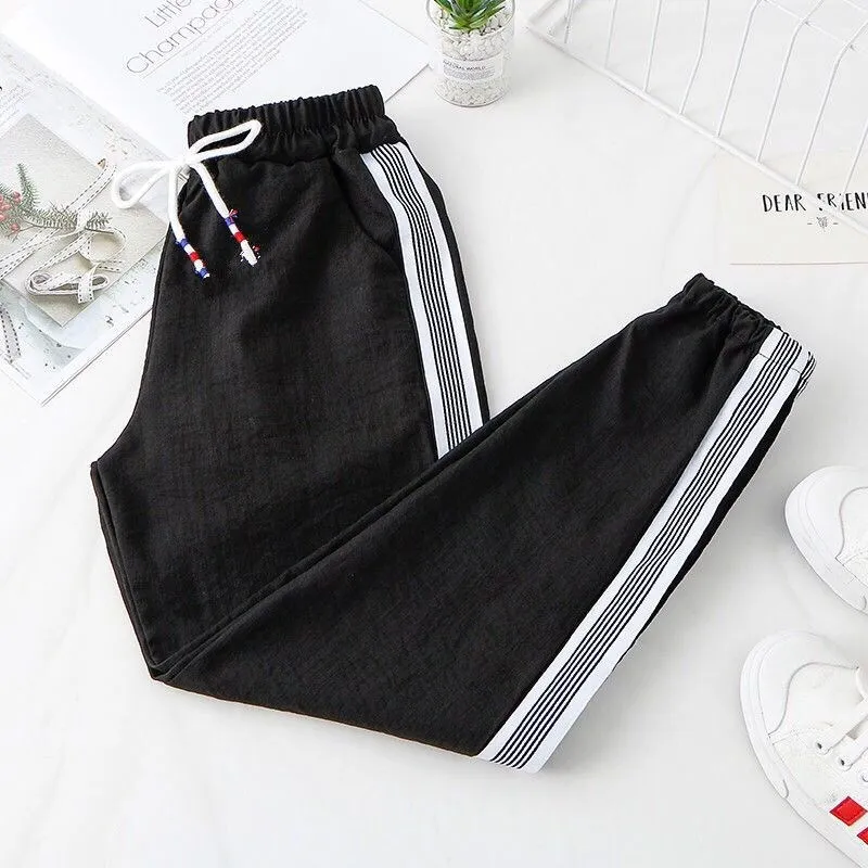 Спортивные Штаны свободного кроя сезон весна-лето тонкий срез был универсальный