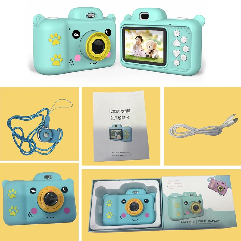 

Kids Mini Camera for Children Digital Camera 1080P 2.4inch Screen Photo Video Camera Cartoon Cute Toy Camera Birthday Gift