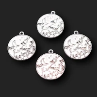 12pcs silver plated moonlight mountain metal tag pendant diy charm bracelet necklace jewelry crafts findings 2725mm p783