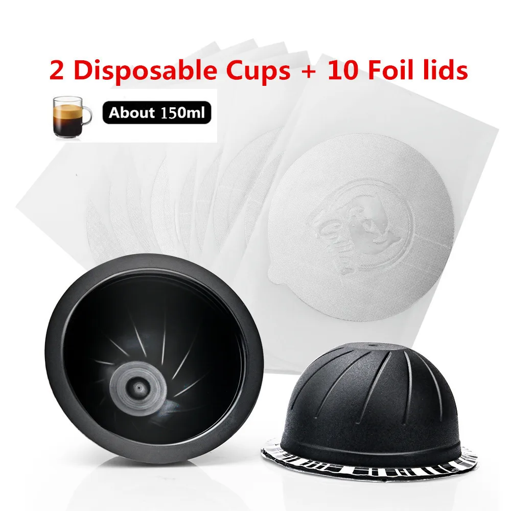 Кофейные фильтры для многократного использования для Nespresso Vertuoline Plus многоразовые кофейные капсулы из нержавеющей стали - Цвет: 2 150ml 10 lids