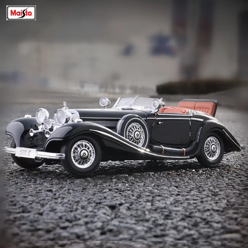Maisto 1:18 Mercedes 500k модель автомобиля из сплава Модель автомобиля украшение автомобиля коллекция Подарочная игрушка Литье под давлением модель игрушка для мальчиков