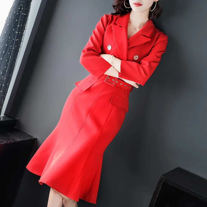 Весеннее Красное Облегающее Платье женское тонкое платье элегантные женские