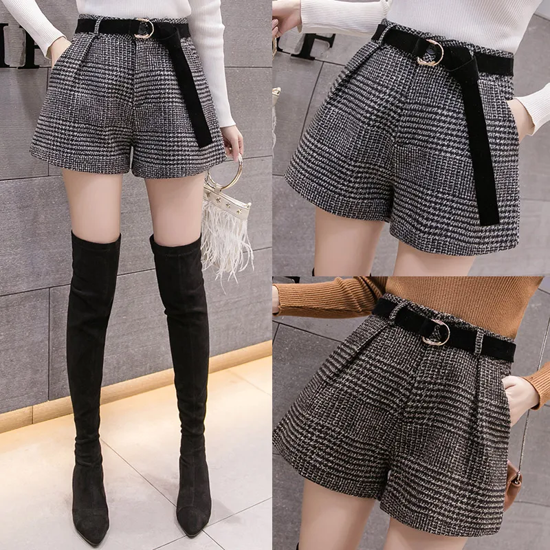2021 Новинка весны Осенняя шерстяная одежда шорты для женщин короткие Femme