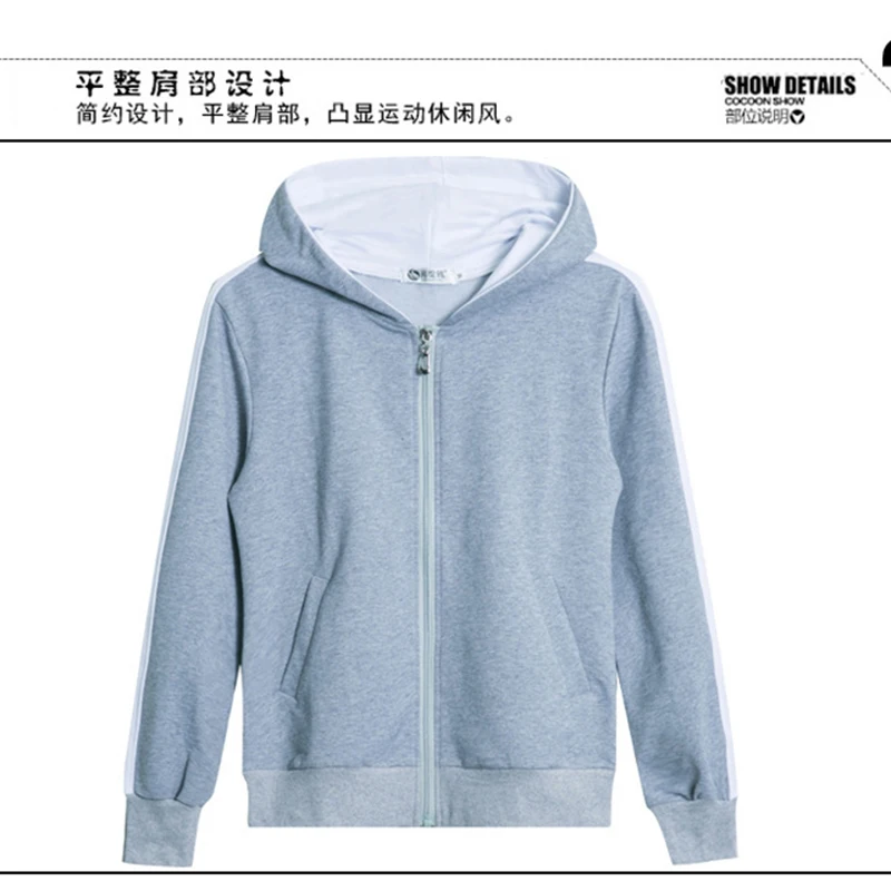 

European and American new thin hooded coat jacket autumn and winter Korean fashion loose lamb blend cotton zipper sweatshirt ja