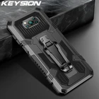 Ударопрочный защитный чехол KEYSION для Xiaomi POCO X3 NFC, силиконовый чехол-подставка для телефона Redmi Note 9 Pro 9S 9T 9A 9C 8 Pro 8A 5 6 7A