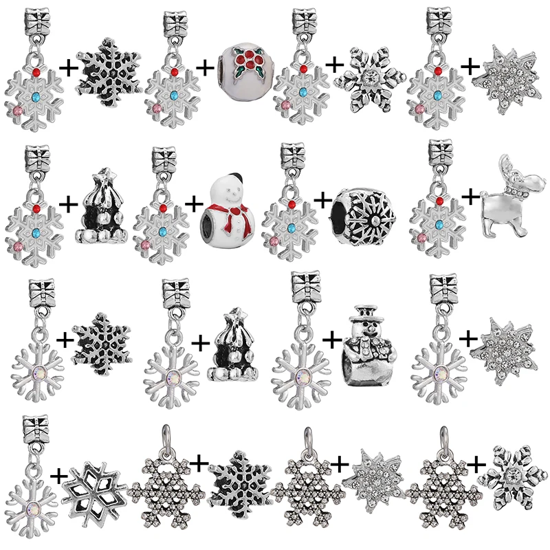 Новинка 2021 модные подвески в виде снежинок бусины-шармы подходят для