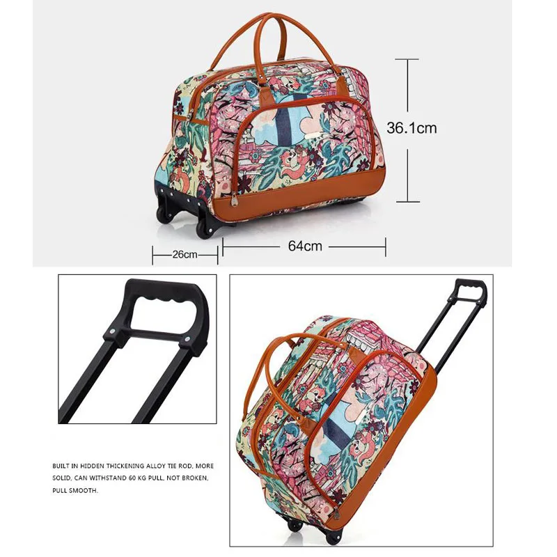 Сумки унисекс сумка-интернат высокое качество ПУ переносная сумка на колесиках с