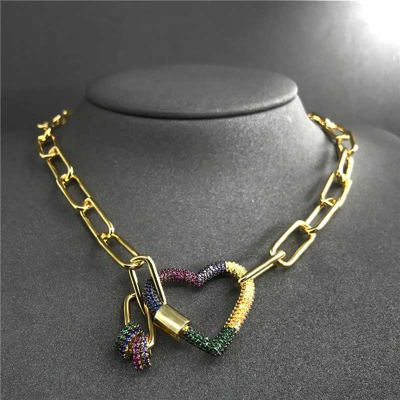 

s925 sterling silver necklace rainbow love necklace interlocking love chain female fashion classic bohemian moroccan jewelry