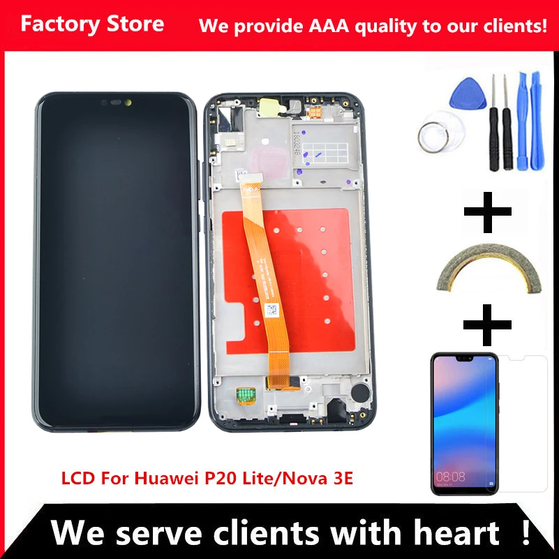 Для Huawei P20 Lite ANE-LX1 ANE-LX3 ЖК-дисплей сенсорный экран дигитайзер сборка Замена для