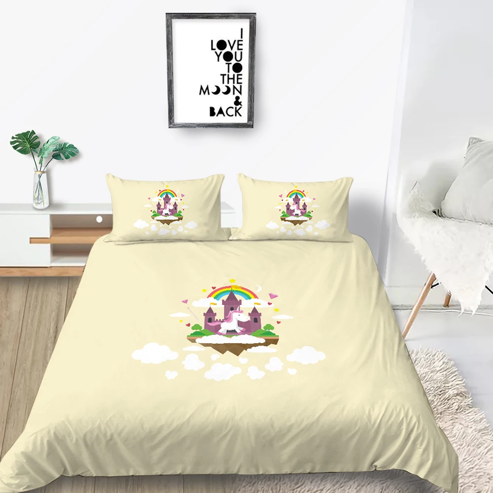 Радужный набор постельного белья Единорог креативный милый мультяшный