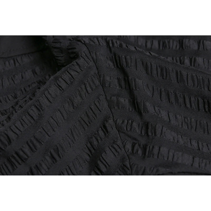 Женская ассиметричная юбка XITAO черная свободная универсальная с эластичным