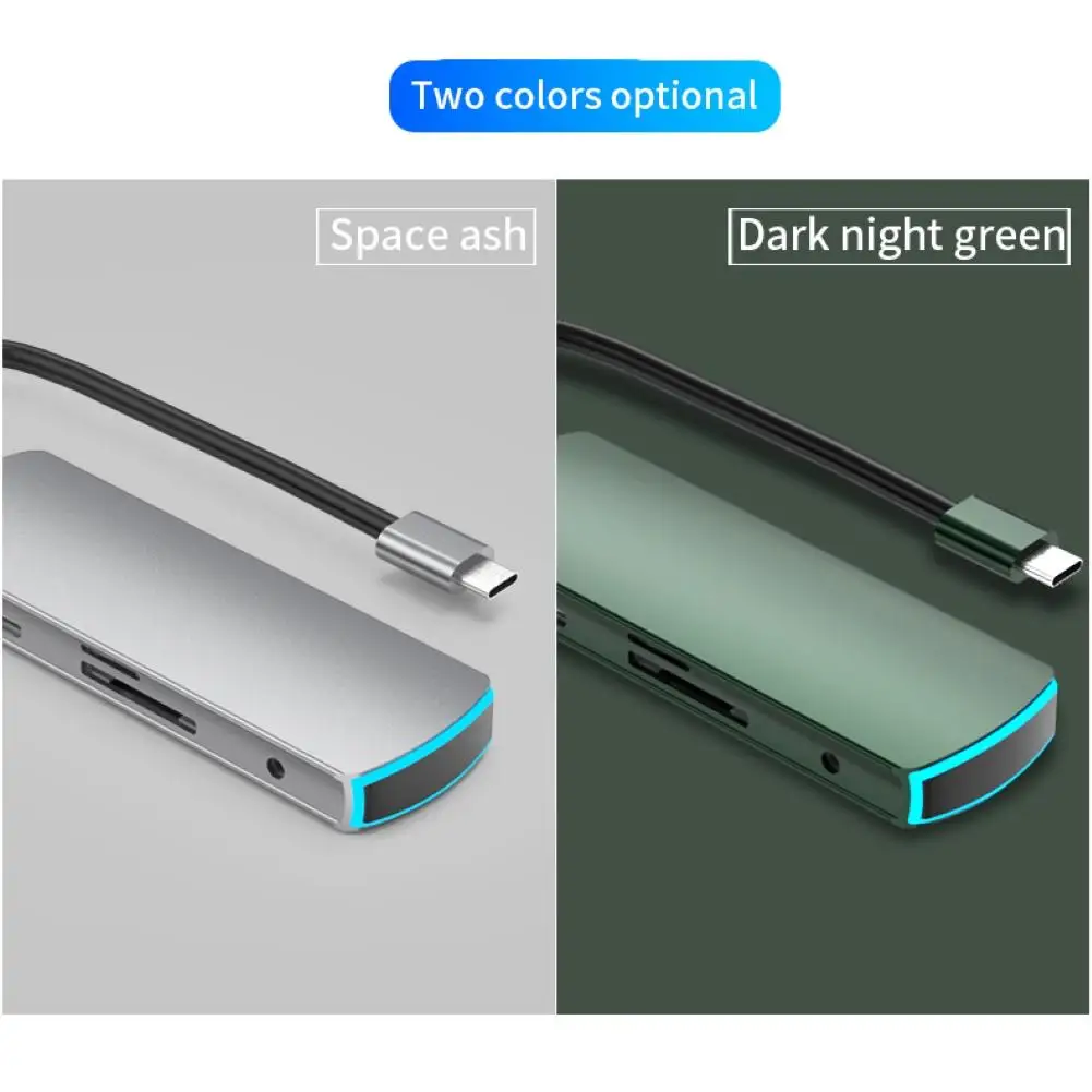 

8 in 1 USB 3.0 Type-C Hub To HD-MI Adapter 4K Thunderbolt 6 USB C Hub TF SD Reader PD Charging USB Hub Adapter