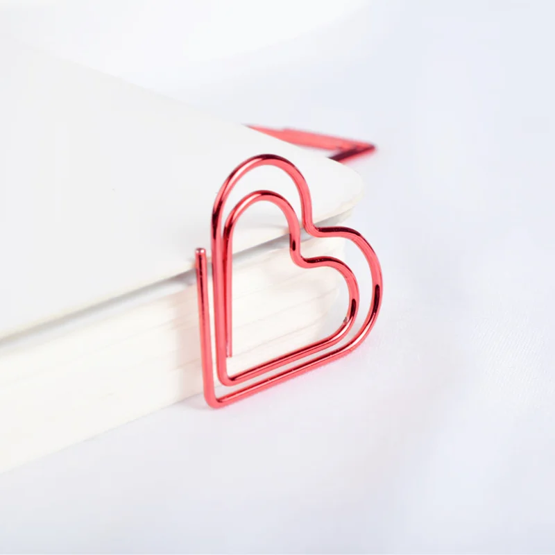 12 шт./лот цветные в форме сердца бумажные зажимы любовь Закладка выдолбленные