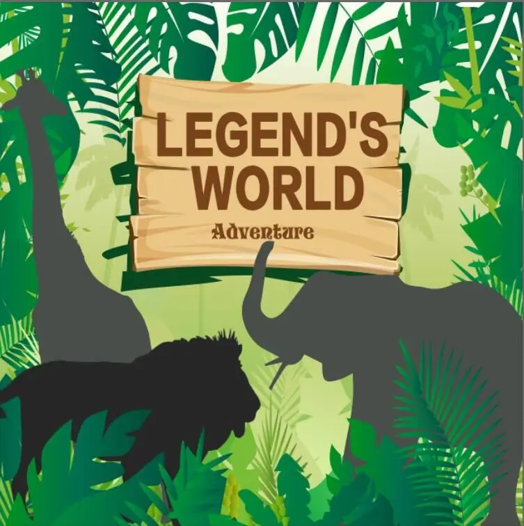 8x8 футов тропические джунгли Легенда мир Приключения сафари Лев Слон