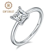gems ballet 585 14k 10k 18k gold 925 silver rings 1 0ct 5 5mm cushion brilliant moissanite solitaire engagement ring for women