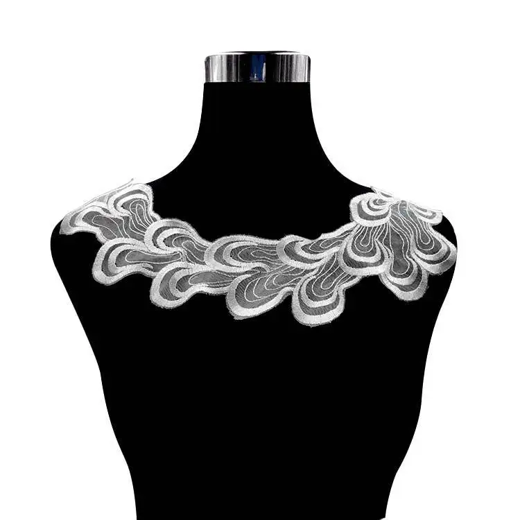 Вышивка шеи воротник diy Ложные воротнички Водорастворимая москитная сетка