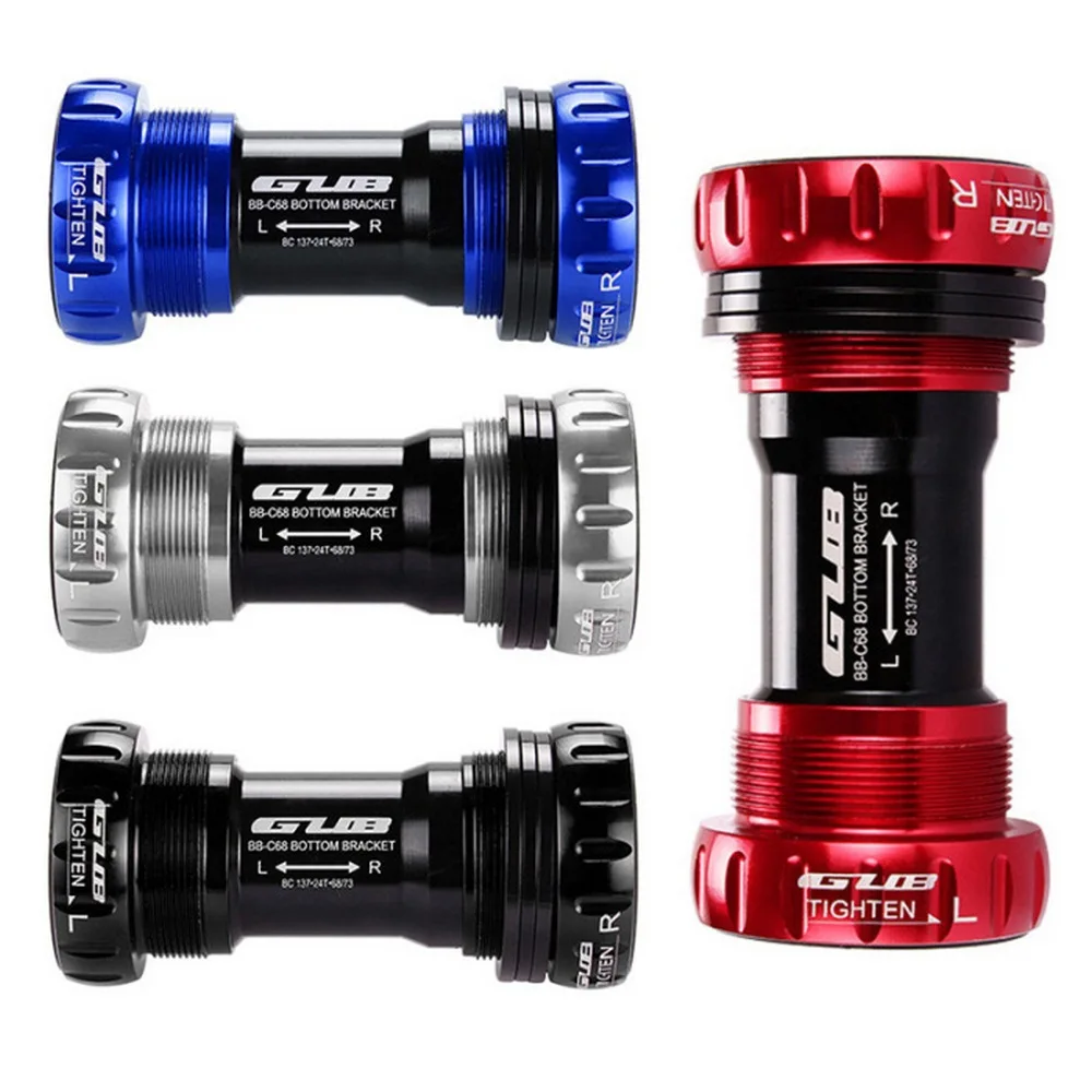 GUB BB C-68 Подшипниковая нижняя каретка винтового типа 68/73 мм Велосипедная ось MTB Road Bike CNC сплав керамический коленчатый вал.