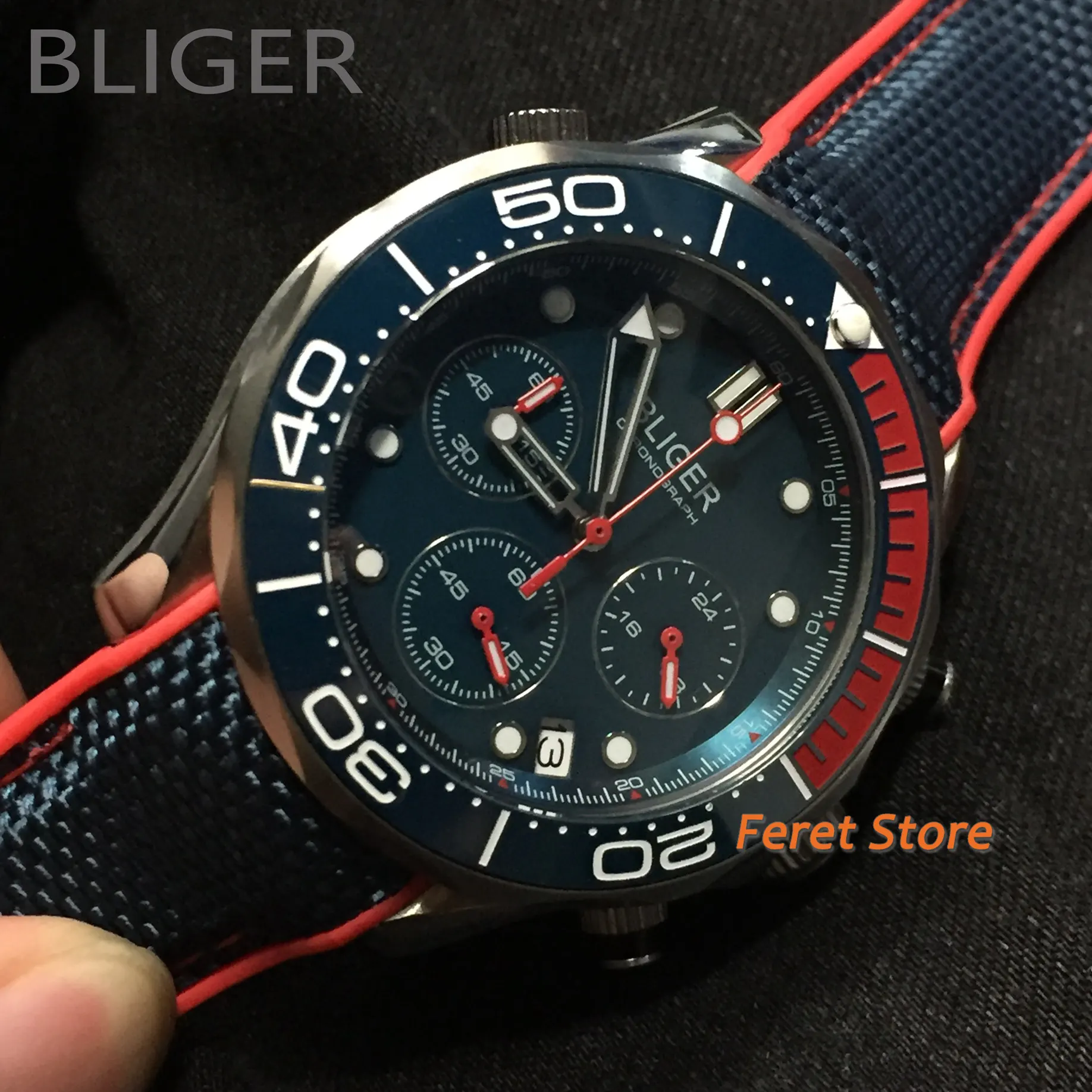 Мужские кварцевые часы с синим циферблатом 41 мм|Кварцевые мужские часы| |