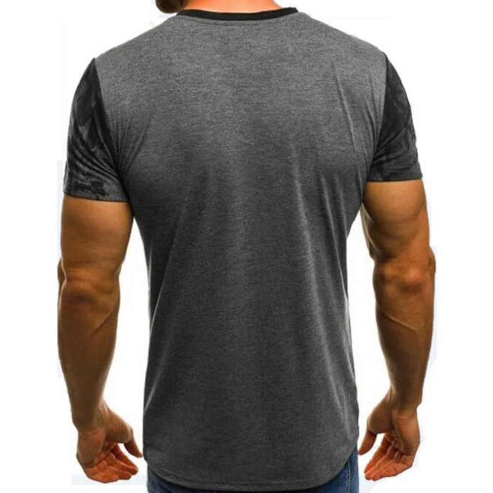 

Fashion Printing Men Fitness T-shirt Short Sleeve Round Neck Casual Summer Tops