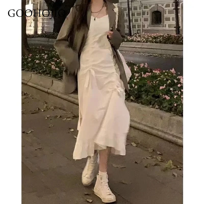 

GOOHOJIO 2021 New Spring Autumn Casual Dress Women Temperament Sling High Waist Women Dresses Fashionable Dresses for Ladies