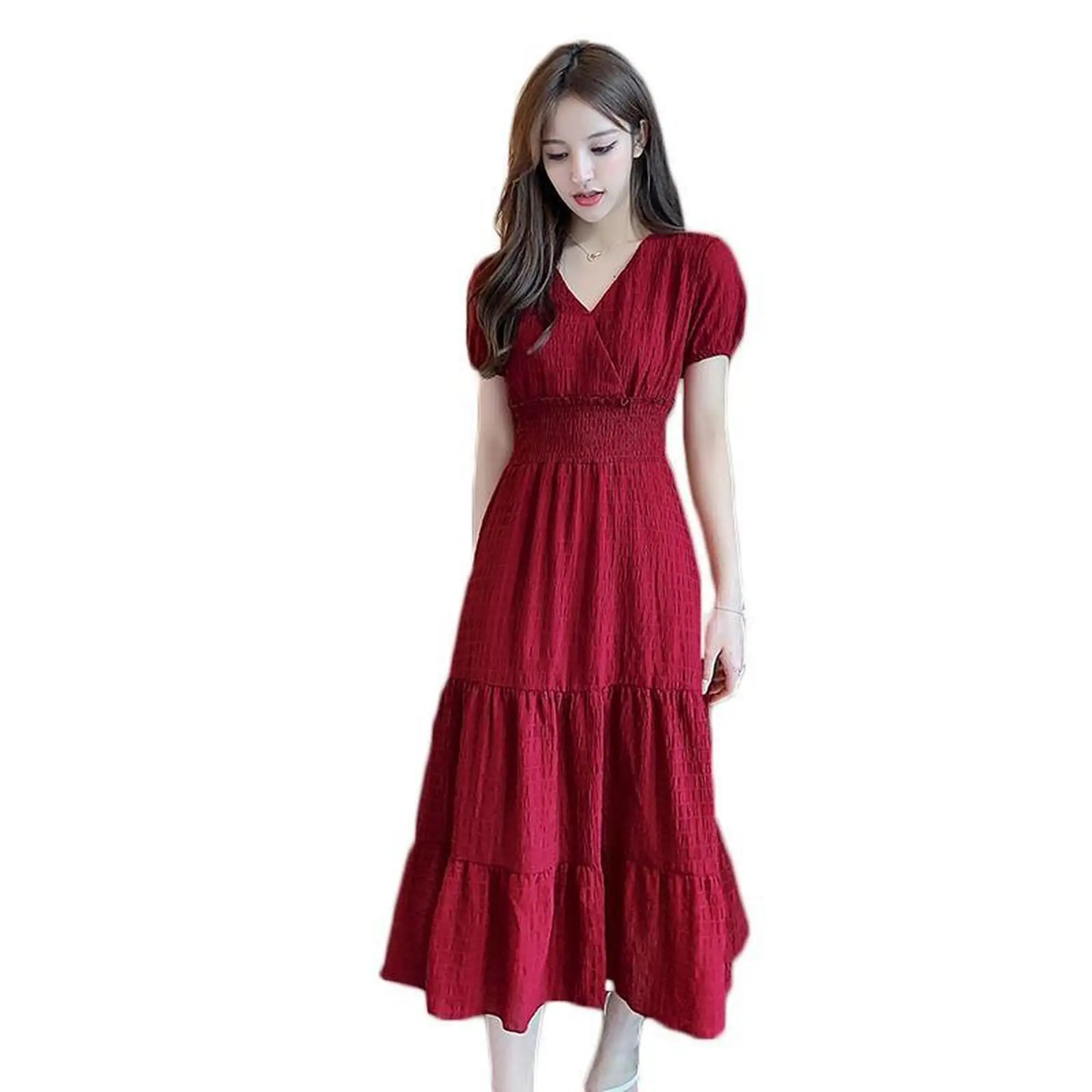 

Purple dress women 2020 summer new fairy skirt super fairy waist show thin temperament seaside vacation long skirt