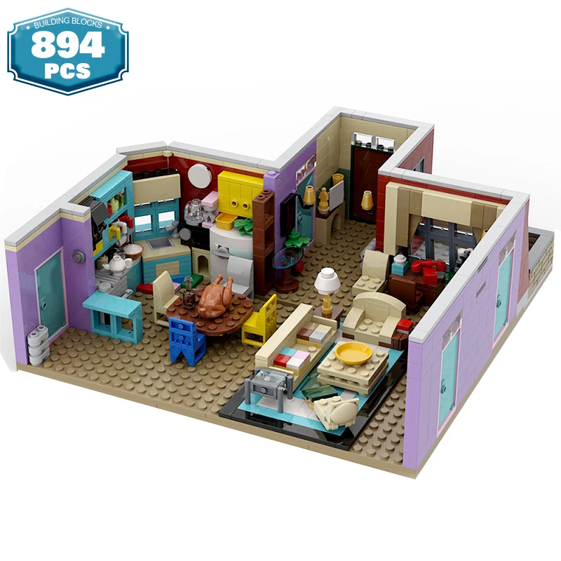 

Figures Friends Central Perk MOC TV Show Monica's Apartment Architecture Building Blocks Bricks Friends for Girl Toys for Kids