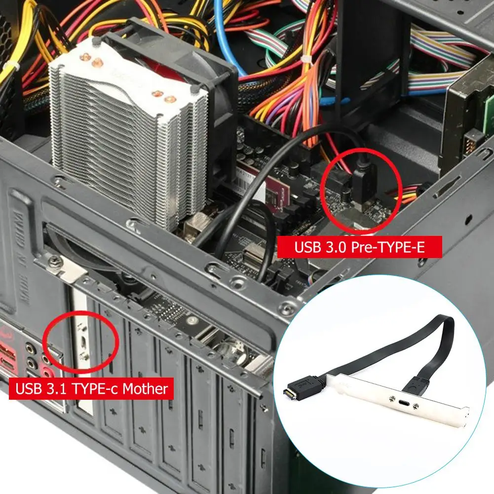 USB 3 1 Фронтальная панель Тип E M к Type C F материнская плата расширительный кабель