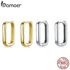 Bamoer Позолоченные квадратные серьги с застежкой из стерлингового серебра 925 пробы, Классические французские серьги для женщин, вечерние свадебные ювелирные украшения