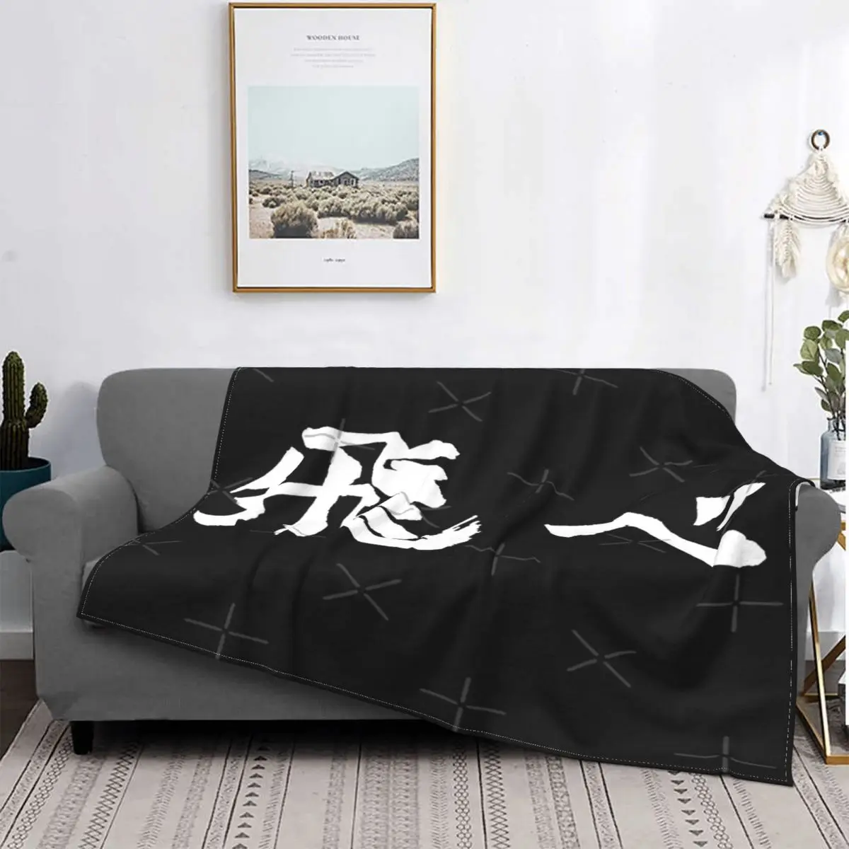 

Manta de Haikyuu con diseño de máscara, colcha a cuadros para cama, sofá, manta de lana 135, colchas para camas